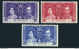 St Vincent 138-140, MNH. Mi 116-118. Coronation 1937. King George VI, Elizabeth. - St.Vincent (1979-...)