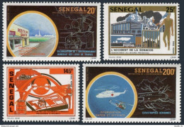 Senegal 1052-1055, MNH. Mi 1255-1258. Environmental Protection, 1993. Helicopter - Sénégal (1960-...)