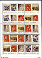 Russia B160-B164a Sheet,MNH.Michel 6003-6007 Bogen. Soviet Culture Fund,1989. - Unused Stamps