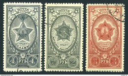 Russia 971-973,CTO.Michel 948-950.Orders 1945.Bravery,Bogdan Chmielnicki,Victory - Gebraucht