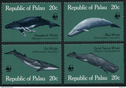 Palau 24-27, MNH. Michel 20-23. WWF 1983. Whales: Hampback, Blue, Fin, Sperm. - Palau