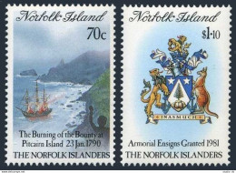 Norfolk 469-470, MNH. Mi 474-475. Settlement: Bounty, Armorial Ensign:Kangaroo, - Ile Norfolk