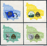 Norfolk 225-228 Var, MNH. Mi 208-211. Girl Guides, 50th Ann.1978. Baden-Powell - Isola Norfolk