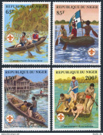 Niger 586-589,590,MNH.Michel 796-799,Bl.37. Scouting Year 1982.Canoeing,Rafting, - Niger (1960-...)