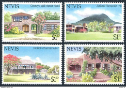 Nevis 280-283, MNH. Michel 228-231. Tourism 1985. Hotels, Inn Of Nevis. - St.Kitts Und Nevis ( 1983-...)