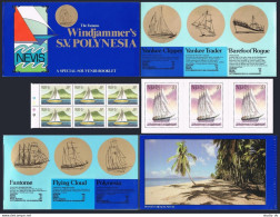 Nevis 116-117b Booklet, MNH.Mi 41, 42C MH. Lighter, Windjammer's S.V.Polynesia. - St.Kitts-et-Nevis ( 1983-...)