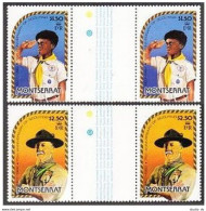 Montserrat 487-488 Gutter, MNH. Michel 497-498. Scouts 1982. Lord Baden Powell. - Montserrat