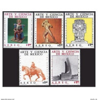 Mexico C527-C531 Blocks/4,MNH.Mi 1542-1546. Art-Science 1976.Sculptures.Ceramic. - Messico