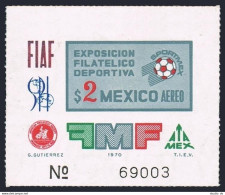 Mexico C374, MNH. Mi 1330 Bl.20. SPORTMEX-1970. World Soccer Cup Mexico-1970. - Messico