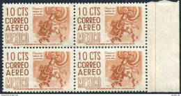 Mexico C219a Perf 11.5x11 Wmk 300 Bl/4,MNH.Mi 1022C. Air Post 1960.Oaxaca Dance. - Mexique