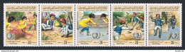 Libya 1260 Ae Strip,MNH.Michel 1520-1524. Youth Year IYY-1985.Children's Games. - Libya