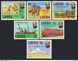 Liberia 842-848,MNH.Michel 1098-1103,Bl.93. Sir Rowland Hill.UPU.Concorde,Train, - Liberia