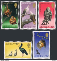 Jersey 217-221,MNH. Mi 207-211. Wildlife 1979.Orangutan,Ibis,Pigeon,Bat,Gorilla. - Jersey