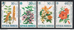 Indonesia B195-B198,CTO.Michel 503-506. Social Day 1966.Flowers. - Indonesien