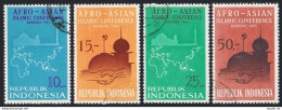 Indonesia 651-654,CTO.Michel 465-468. Afro-Asian Islamic Conference,1965.Mosque. - Indonesien