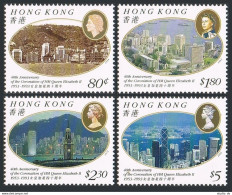 Hong Kong 673-676, MNH. Mi 691-694. Coronation QE II, 40th Ann. Views, Harbor. - Neufs