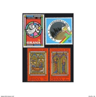 Ghana 544-547,548 Sheet, MNH. Michel 589-592,Bl.59. Christmas 1974. Angel,Camel, - Préoblitérés