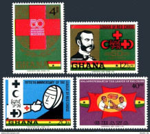 Ghana 378-381, 381a, MNH. Mi 389-392, Bl.38. League Of Red Cross. Henri Dunant. - Preobliterati