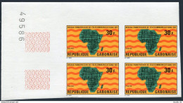 Gabon 271 Imperf Block/4,MNH.Mi 424B. African Telecommunication System,1971.Map. - Gabon