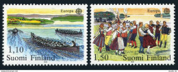 Finland 655-656, MNH. Mi 881-882. EUROPE CEPT-1981. Rowing To Church, Eve Dance. - Nuevos