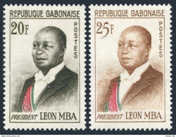 Gabon 161-162, MNH. Michel 168-169. President Leon Mba, 1962. - Gabon