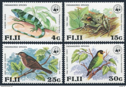 Fiji 397-400, MNH. Michel 387-390. WWF 1979. Iguana, Frog, Werbler, Parrot Finch - Fidji (1970-...)