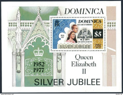 Dominica 554, MNH. Michel 551 Bl.45. QE II Silver Jubilee. Royal Visit 1977. - Dominique (1978-...)