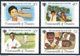 Dominica 613-616,617,MNH.Mi 625-628,Bl.54. IYC-1979.Canoe,Bananas,rabbit,Fishing - Dominica (1978-...)