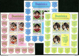 Dominica 570-572 Sheets,MNH.Mi 577b-579b Klb. QE II Coronation,25th Ann.1978. - Dominique (1978-...)
