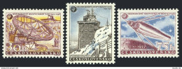 Czechoslovakia 836-838, MNH. Mi 1055-1057. Meteostation, Sputnik-2. IGY-1957-58. - Unused Stamps