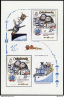 Czechoslovakia 2455, MNH. Mi Bl.53. Intercosmos 1983. A.Gubarev, V.Remek Flight. - Neufs