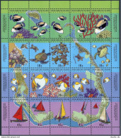 Cocos Isls 289-92f Sheet,MNH.Michel 305-324 Bogen. Lagoon Life 1994,Fish,Turtle. - Cocos (Keeling) Islands