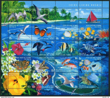 Cocos Isls 331 At,MNH. Flora-Fauna 1999.Bird,Fish,Flower,Turtle,Butterflies. - Kokosinseln (Keeling Islands)