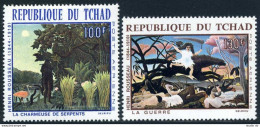 Chad C43-C44,MNH.Michel 201-202. Paintings 1968.Snake Charmer,War.Henri Rousseau - Ciad (1960-...)