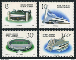China PRC 2254-2257, MNH. Michel 2278-2281. Asian Games, 1990. Stadiums.  - Unused Stamps