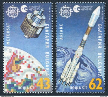 Bulgaria 3612-3613, MNH. Mi 3901-3902. EUROPE CEPT-1991. Meteosat, Ariane Rocket - Unused Stamps