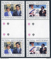 Bahamas 490-491 Gutter,MNH.Michel 480-481. Prince Charles,Lady Diana Wedding. - Bahama's (1973-...)