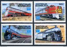 Antigua 934-937, MNH. Michel 912-915. AMERIPEX-1986: Trains. - Antigua And Barbuda (1981-...)