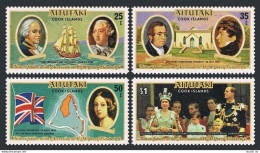 Aitutaki 148-151,151a,MNH. QE II Silver Jubilee,1977.Navigators.Bligh,Bounty,Map - Aitutaki