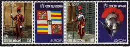 Vatican 1038-1039a Strip Of 2/2 Labels, MNH. Michel 1207-1208. Swiss Guard, 1997. - Unused Stamps