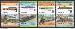 Tuvalu 222-225 Ab Pairs, MNH. Michel 213-220. Historic Locomotives, Set 1, 1984. - Tuvalu (fr. Elliceinseln)