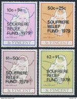 St Vincent B1-B4,MNH.Michel 516-519. SOUFRIERE RELIEF FUND 1979.Map. - St.Vincent (1979-...)