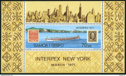 Samoa 343, MNH. Michel Bl.3. INTERPEX NYC-1971. Longboat, Apia Harbor. - Samoa (Staat)