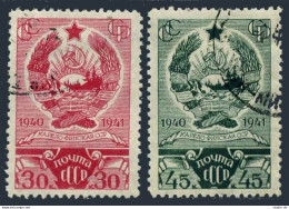 Russia 841-842 Perf L 12 1/2, CTO. Michel 810A-811A. Karelian-Finnish SSR. 1941. - Usados