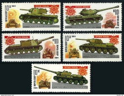 Russia 5217-5221, MNH. Michel 5347-5351. World War II Tanks. 1984. - Neufs