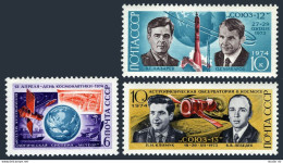 Russia 4175-4177, MNH. Michel 4216-4218. Cosmonauts' Day 1974. Cosmonauts. - Nuevos