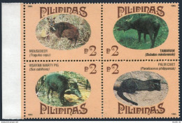 Philippines 2352 Ad,2353, MNH. Michel 2498-2501,Bl.83. Wildlife 1995. Mousedeer, - Filipinas