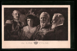 AK Portraits Der Bayrischen Erbfolge, Kronprinz Rupprecht, König Ludwig III. Und Erbprinz Albrecht, Ganzsache PP27E7   - Familles Royales