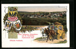 Lithographie Ganzsache Bayern: Marktredwitz, XXIV. Deutscher Philatelisten Und 16. Bundestag 1912  - Briefmarken (Abbildungen)