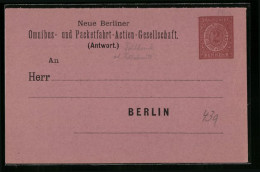 AK Berlin, Private Stadtpost Neue Berliner Omnibus- U. Packetfahrt AG  - Timbres (représentations)